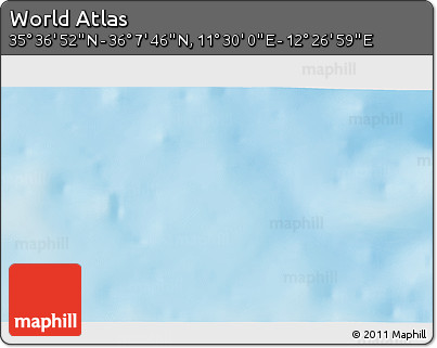 Physical 3D Map of the Area around 35° 52' 19" N, 11° 58' 29" E