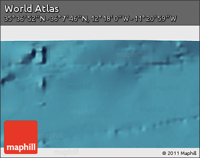 Satellite 3D Map of the Area around 35° 52' 19" N, 11° 49' 29" W