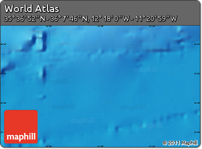 Shaded Relief Map of the Area around 35° 52' 19" N, 11° 49' 29" W