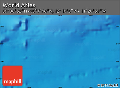 Shaded Relief Map of the Area around 35° 52' 19" N, 11° 49' 29" W