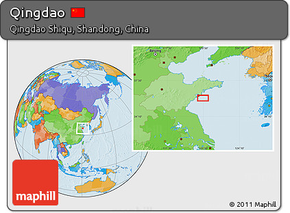 Political Location Map of Qingdao