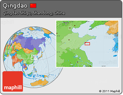 Political Location Map of Qingdao