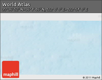 Physical 3D Map of the Area around 35° 52' 19" N, 122° 28' 29" E