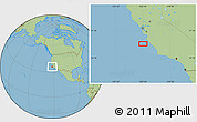 Savanna Style Location Map of the area around 35° 52' 19" N, 122° 19' 29" W