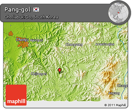 Physical 3D Map of Pang-gol