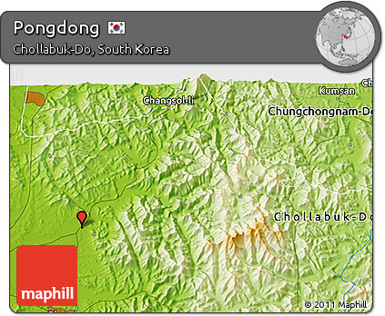 Physical 3D Map of Pongdong