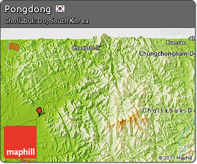 Physical 3D Map of Pongdong