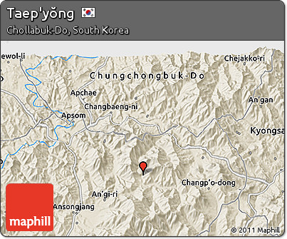 Shaded Relief 3D Map of Taep'yŏng