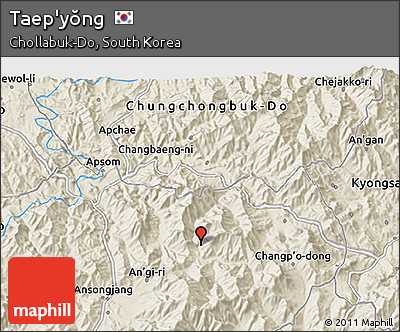 Shaded Relief 3D Map of Taep'yŏng