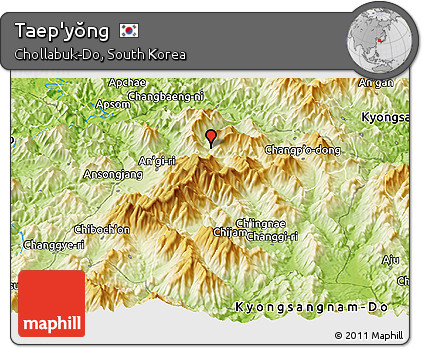 Physical Panoramic Map of Taep'yŏng
