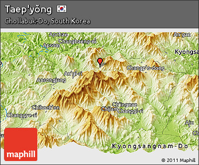 Physical Panoramic Map of Taep'yŏng