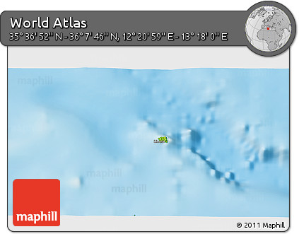 Physical 3D Map of the Area around 35° 52' 19" N, 12° 49' 29" E