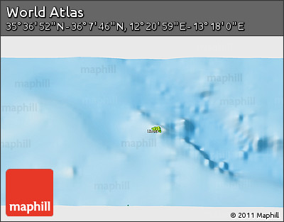 Physical 3D Map of the Area around 35° 52' 19" N, 12° 49' 29" E