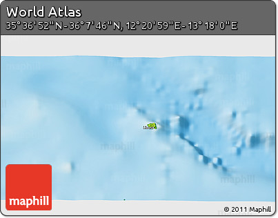 Physical 3D Map of the Area around 35° 52' 19" N, 12° 49' 29" E