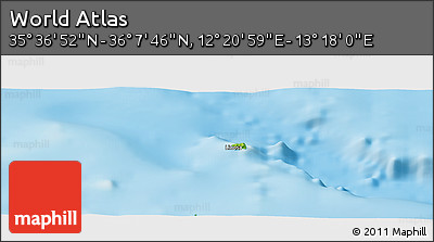 Physical Panoramic Map of the Area around 35° 52' 19" N, 12° 49' 29" E