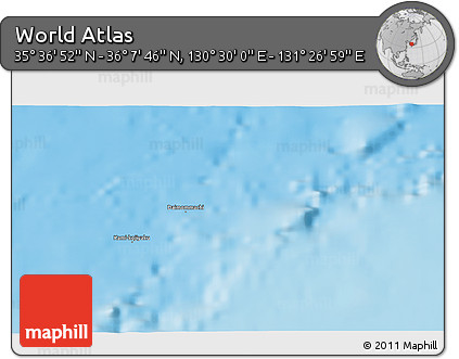 Physical 3D Map of the Area around 35° 52' 19" N, 130° 58' 29" E