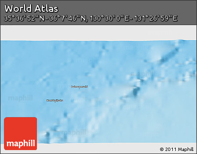 Physical 3D Map of the Area around 35° 52' 19" N, 130° 58' 29" E