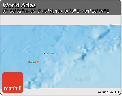 Physical 3D Map of the Area around 35° 52' 19" N, 130° 58' 29" E