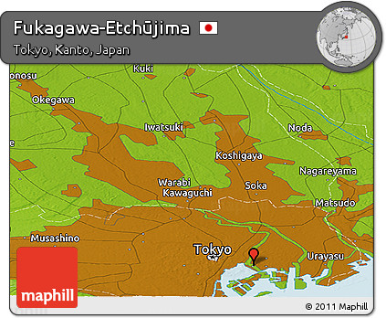 Physical Panoramic Map of Fukagawa-Etchūjima