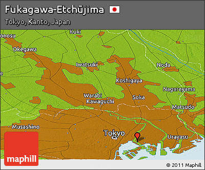 Physical Panoramic Map of Fukagawa-Etchūjima