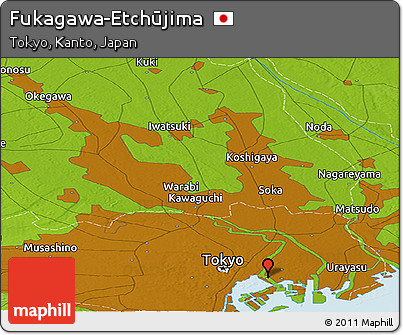 Physical Panoramic Map of Fukagawa-Etchūjima