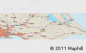 Shaded Relief Panoramic Map of Ushiku