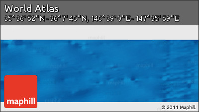 Physical Panoramic Map of the Area around 35° 52' 19" N, 147° 7' 30" E