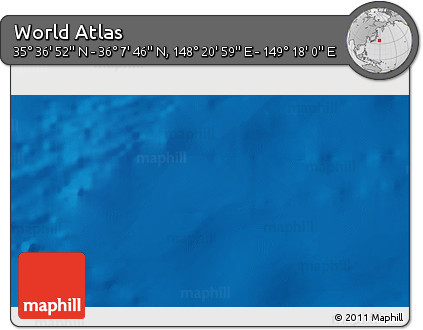 Physical 3D Map of the Area around 35° 52' 19" N, 148° 49' 29" E