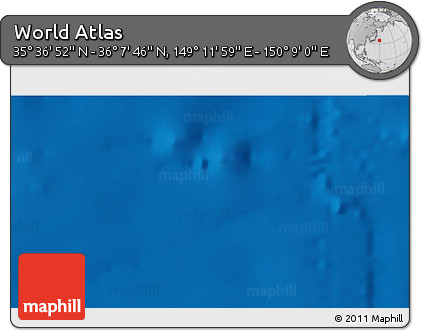 Physical 3D Map of the Area around 35° 52' 19" N, 149° 40' 30" E