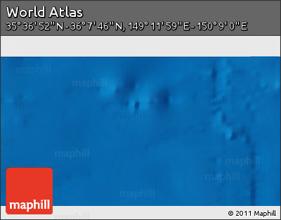 Physical 3D Map of the Area around 35° 52' 19" N, 149° 40' 30" E