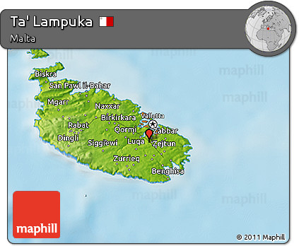 Physical 3D Map of Ta' Lampuka