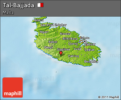 Physical 3D Map of Tal-Bajjada