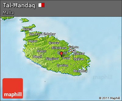 Physical 3D Map of Tal-Ħandaq