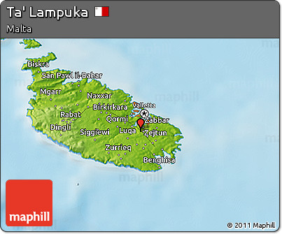 Physical 3D Map of Ta' Lampuka