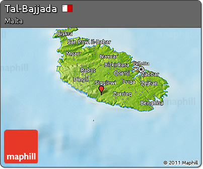 Physical 3D Map of Tal-Bajjada