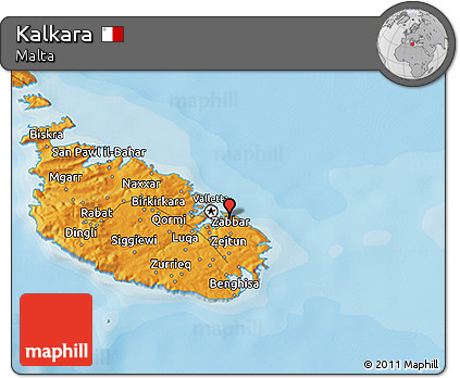 Political 3D Map of Kalkara