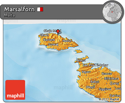 Political 3D Map of Marsalforn