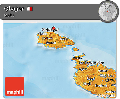 Political 3D Map of Qbajjar