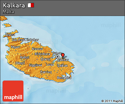 Political 3D Map of Kalkara