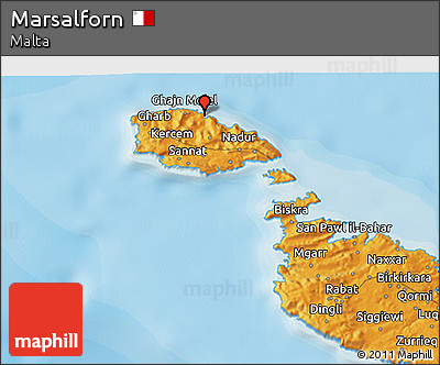 Political 3D Map of Marsalforn