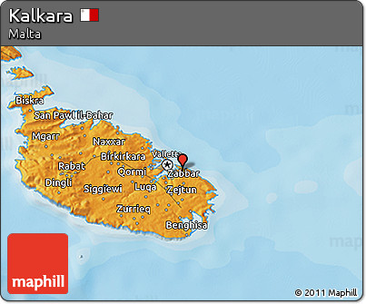Political 3D Map of Kalkara