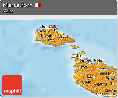 Political 3D Map of Marsalforn