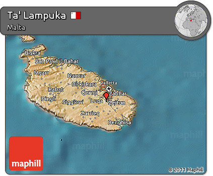 Satellite 3D Map of Ta' Lampuka