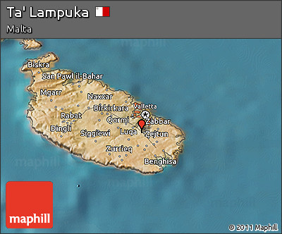 Satellite 3D Map of Ta' Lampuka
