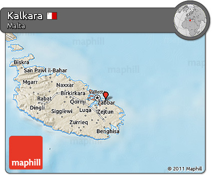 Shaded Relief 3D Map of Kalkara