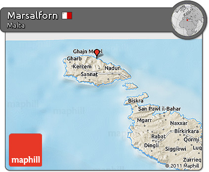 Shaded Relief 3D Map of Marsalforn