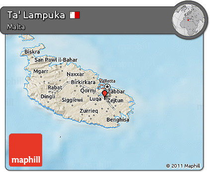 Shaded Relief 3D Map of Ta' Lampuka