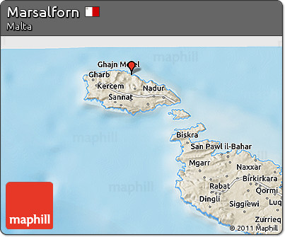 Shaded Relief 3D Map of Marsalforn