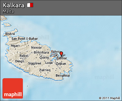 Shaded Relief 3D Map of Kalkara