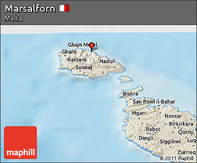 Shaded Relief 3D Map of Marsalforn